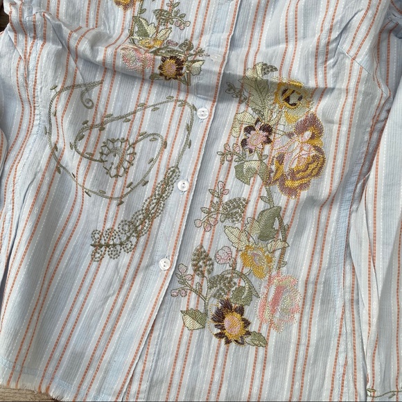 NWT AZIZ Embroidered Shirt L - Picture 4 of 12